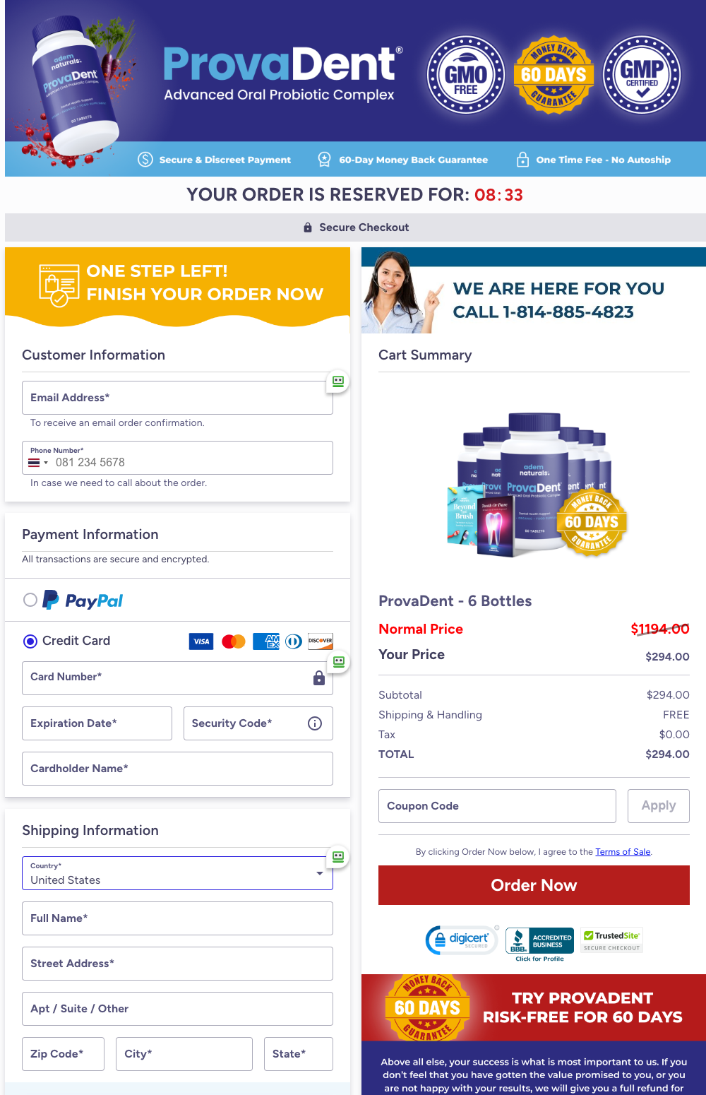 ProvaDent Official Website Secure Order Page